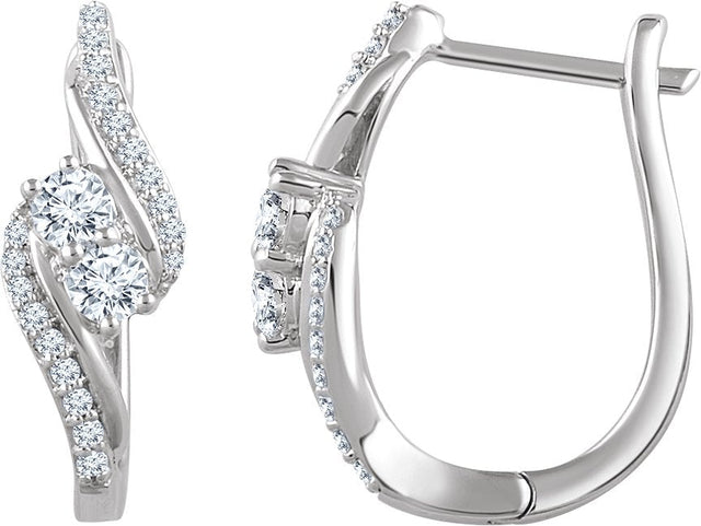 14K Gold Two-Stone Earrings