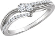 14K Gold Round Natural Diamond Two-Stone Ring II