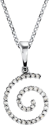 14K Gold Accented Spiral Necklace