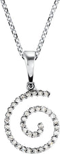 14K Gold Accented Spiral Necklace