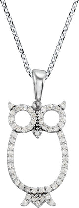 14K Gold Accented Owl Necklace
