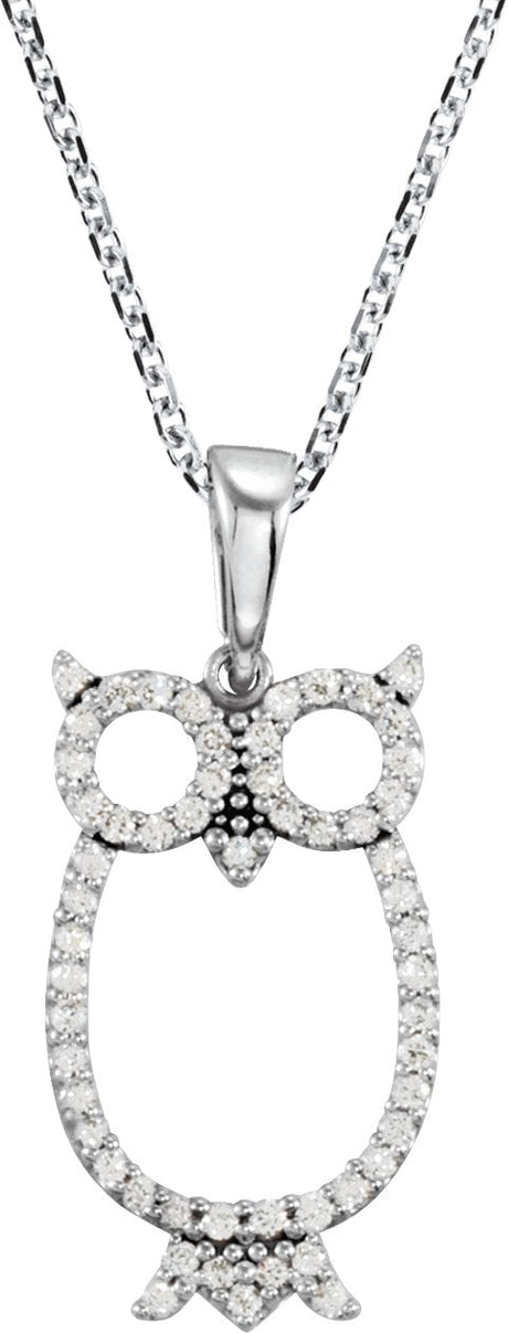 14K Gold Accented Owl Necklace