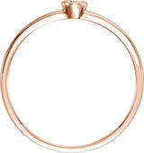 14K Gold Round Natural Diamond Bezel-Set Solitaire Ring – 2.5mm Stones - Rose Gold - view 2