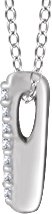 14K Gold Round Natural Diamond Bar Necklace – 0.05 CTW - White Gold - view 2