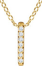 14K Gold Round Natural Diamond Bar Necklace – 0.05 CTW - Yellow Gold