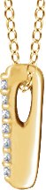 14K Gold Round Natural Diamond Bar Necklace – 0.05 CTW - Yellow Gold - view 2
