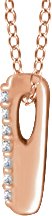 14K Gold Round Natural Diamond Bar Necklace – 0.05 CTW - Rose Gold - view 2