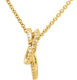 14K Gold Round Natural Diamond Interlocking Circle Necklace – 1/3 CTW - Yellow Gold - view 2