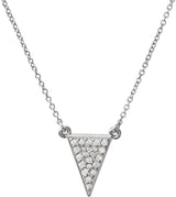 14K Gold Triangle Necklace – 14.3x12.5mm - White Gold
