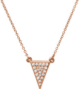 14K Gold Triangle Necklace – 14.3x12.5mm - Rose Gold
