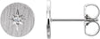 14K Gold Round Natural Diamond Accented Earrings II - White Gold