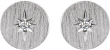 Platinum Round Natural Diamond Accented Earrings - view 2