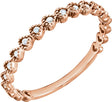 14K Gold Round Natural Diamond Stackable Heart Ring – 1mm Stones