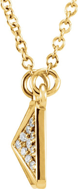 14K Gold Pyramid Necklace - Yellow Gold - view 2