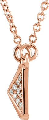14K Gold Pyramid Necklace - Rose Gold - view 2