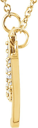 14K Gold "Lucky" Phrase Necklace - Yellow Gold - view 2