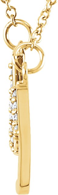 14K Gold "Lucky" Phrase Necklace - Yellow Gold - view 2