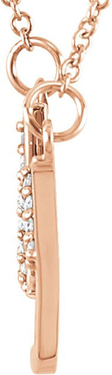 14K Gold "Lucky" Phrase Necklace - Rose Gold - view 2