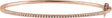 14K Gold Round Natural Diamond Pavé-Style Bangle Bracelet – 1.3mm Stones - Rose Gold