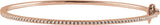 14K Gold Round Natural Diamond Pavé-Style Bangle Bracelet – 1.3mm Stones - Rose Gold