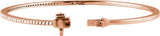 14K Gold Round Natural Diamond Pavé-Style Bangle Bracelet – 1.3mm Stones - Rose Gold - view 2