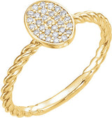 14K Gold Round Natural Diamond Cluster Ring II - Yellow Gold