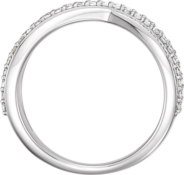 Platinum Round Natural Diamond Criss-Cross Ring III - view 2