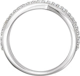 14K Gold Round Natural Diamond Criss-Cross Ring III - White Gold - view 2