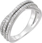 Platinum Round Natural Diamond Criss-Cross Ring III