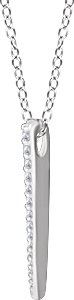 14K Gold Round Natural Diamond Graduated Bar Necklace - White Gold - view 2