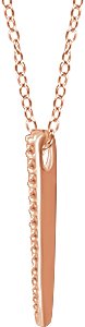 14K Gold Round Natural Diamond Graduated Bar Necklace - Rose Gold - view 2