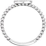 14K Gold Round Natural Diamond Cluster Heart Ring - White Gold - view 2