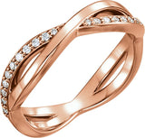 14K Gold Round Natural Diamond Infinity-Inspired Ring - Rose Gold