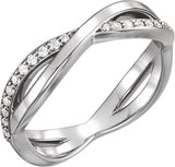 Platinum Round Natural Diamond Infinity-Inspired Ring