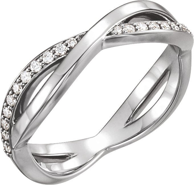 Platinum Round Natural Diamond Infinity-Inspired Ring