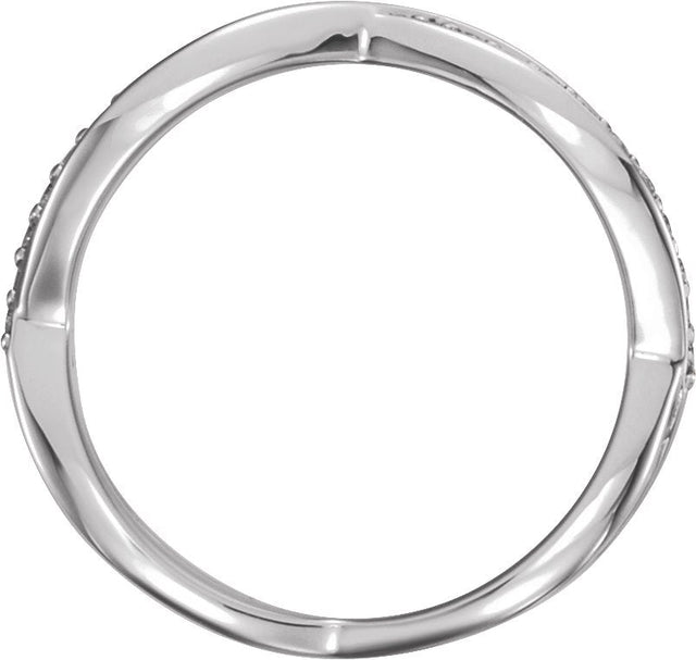 14K Gold Round Natural Diamond Infinity-Inspired Ring - White Gold - view 2