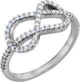 Platinum Round Natural Diamond Knot Ring