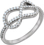 Platinum Round Natural Diamond Knot Ring