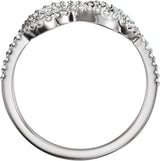 Platinum Round Natural Diamond Knot Ring - view 2