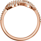 14K Gold Round Natural Diamond Knot Ring - Rose Gold - view 2