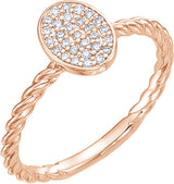 14K Gold Round Natural Diamond Cluster Ring II - Rose Gold