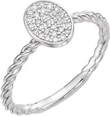 14K Gold Round Natural Diamond Cluster Ring II - White Gold