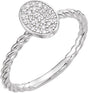 14K Gold Round Natural Diamond Cluster Ring II - White Gold