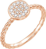 14K Gold Round Natural Diamond Cluster Ring III - Rose Gold