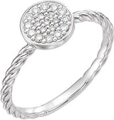 Platinum Round Natural Diamond Cluster Ring III