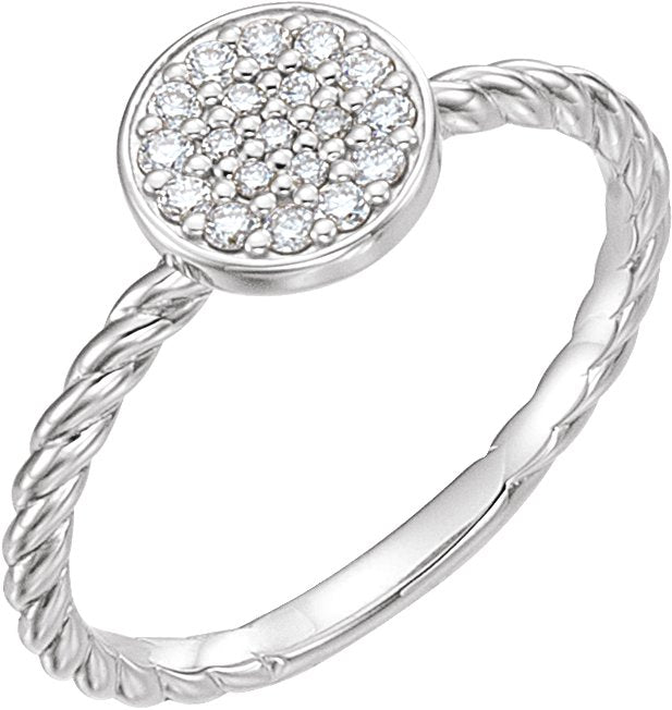 Platinum Round Natural Diamond Cluster Ring III