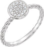 Platinum Round Natural Diamond Cluster Ring III