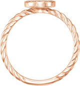 14K Gold Round Natural Diamond Cluster Ring III - Rose Gold - view 2