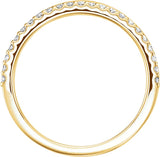 14K Gold Round Natural Diamond Criss-Cross Ring IV - Yellow Gold - view 2