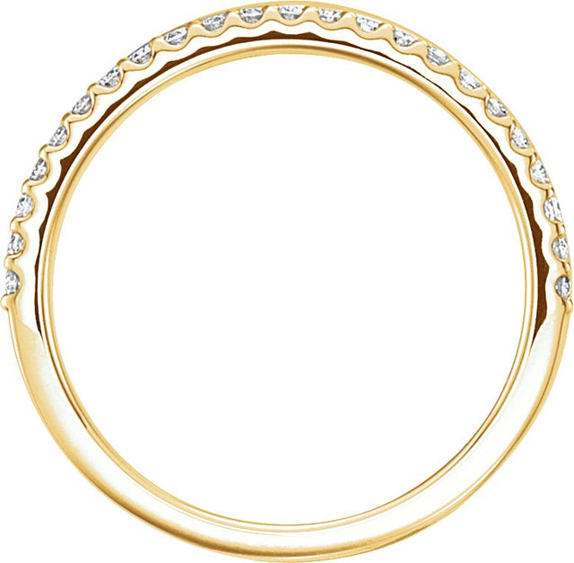 14K Gold Round Natural Diamond Criss-Cross Ring IV - Yellow Gold - view 2